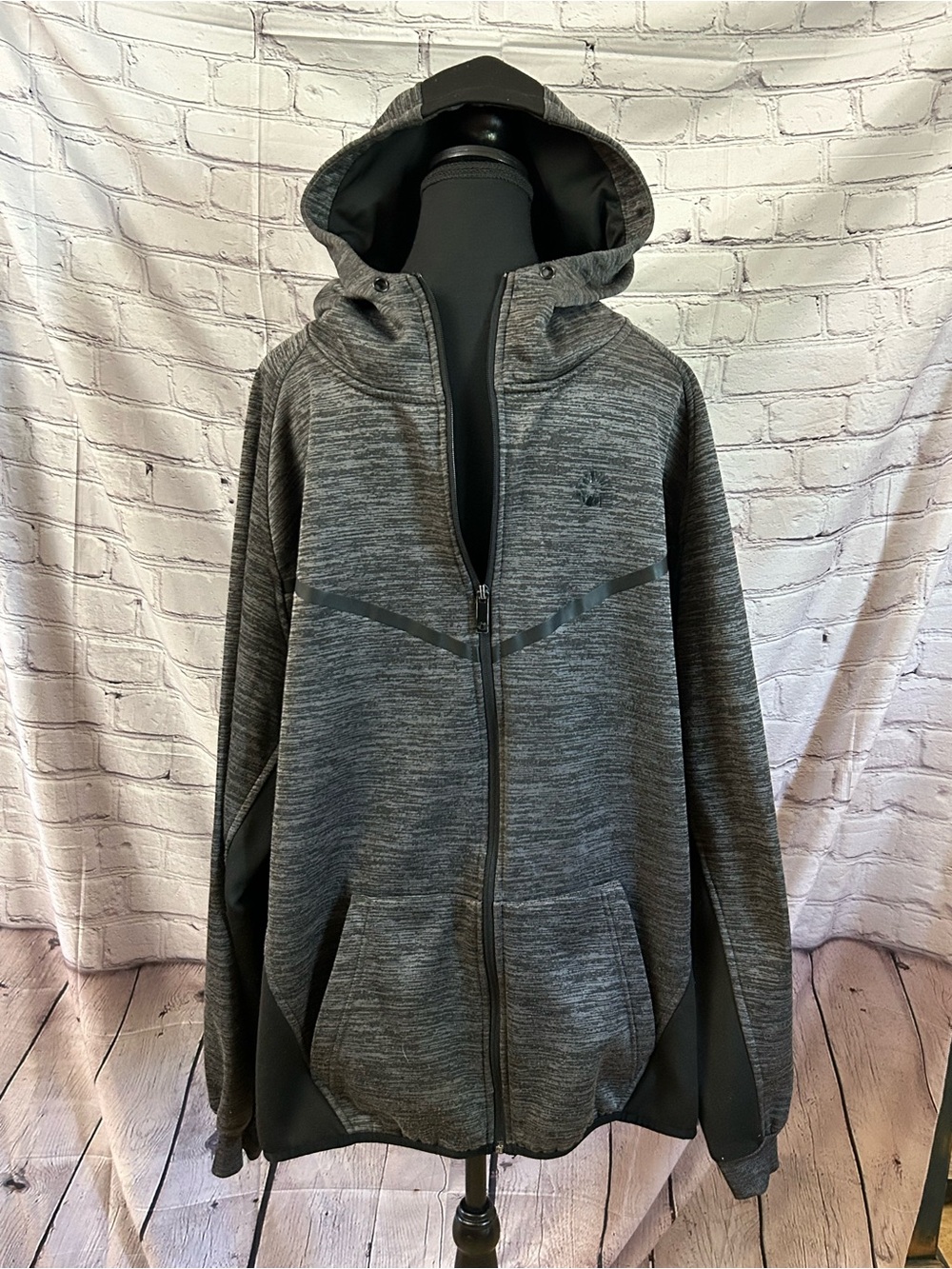 Akademiks Men's Heather Charcoal Zip-Up Hooded Sweater